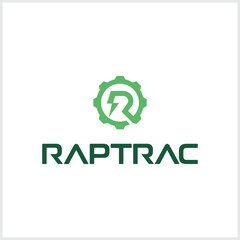 R letter logo in technology electricity concept