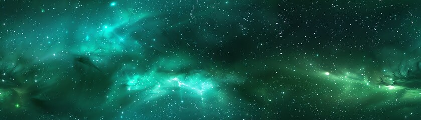 Close-up image of intense green Aurora Australis lights against a starry sky, suitable for backgrounds or space-related concepts