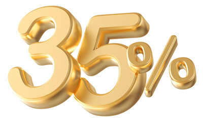 Obraz premium 35 percent golden 3d render