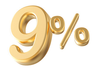 9 percent golden 3d render