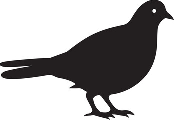 Pigeon Silhouette Vector Illustration White Background
