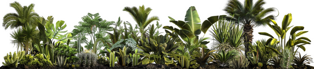 A lush green plant with many different types of leaves and stems