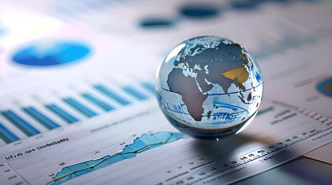 Artificial globe on paper