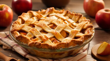 Baking tasty Apple pie, Stock photo