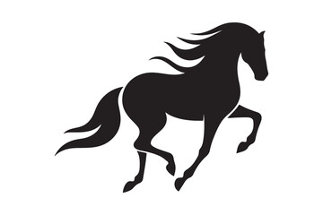 Obraz premium isolated black silhouette of a horse collection, Set of horse silhouette vector. A silhouette of a running horse, horse silhouette vector illustration