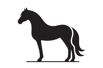 isolated black silhouette of a horse collection, Set of horse silhouette vector. A silhouette of a running horse, horse silhouette vector illustration