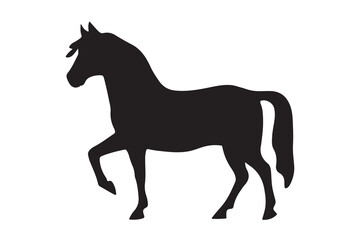 isolated black silhouette of a horse collection, Set of horse silhouette vector. A silhouette of a running horse, horse silhouette vector illustration