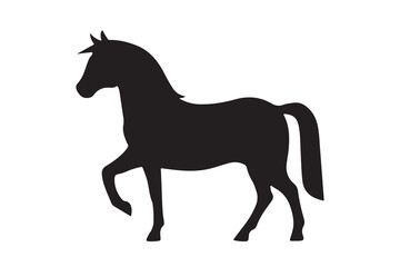Obraz premium isolated black silhouette of a horse collection, Set of horse silhouette vector. A silhouette of a running horse, horse silhouette vector illustration