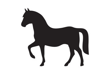 isolated black silhouette of a horse collection, Set of horse silhouette vector. A silhouette of a running horse, horse silhouette vector illustration