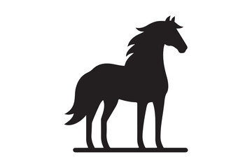 isolated black silhouette of a horse collection, Set of horse silhouette vector. A silhouette of a running horse, horse silhouette vector illustration