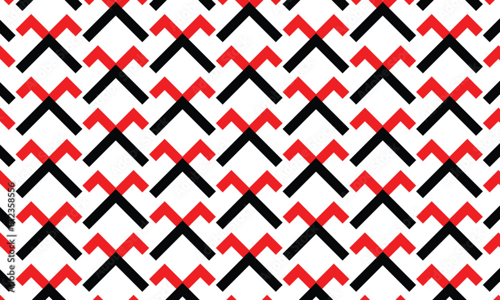 Poster abstract simple monochrome geometric black red line shape pattern.