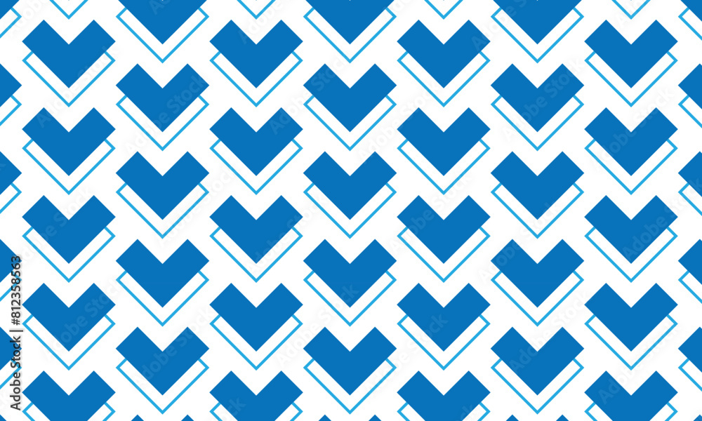 Poster abstract simple monochrome geometric blue heart shape pattern.