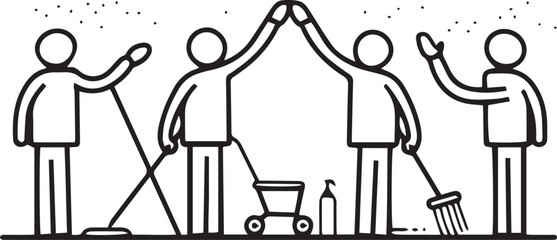 Community Cleanup Event Illustration