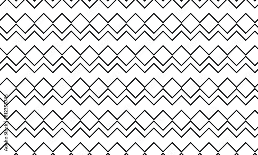 Poster abstract simple geometric black horizontal wave line pattern.