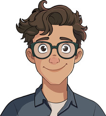Friendly Young Man with Stylish Glasses