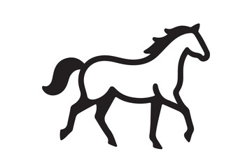isolated black silhouette of a horse collection, Set of horse silhouette vector. A silhouette of a running horse, horse silhouette vector illustration
