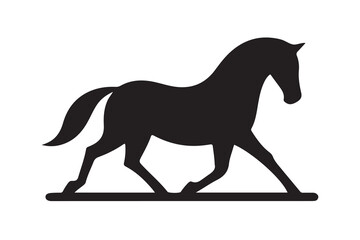 isolated black silhouette of a horse collection, Set of horse silhouette vector. A silhouette of a running horse, horse silhouette vector illustration