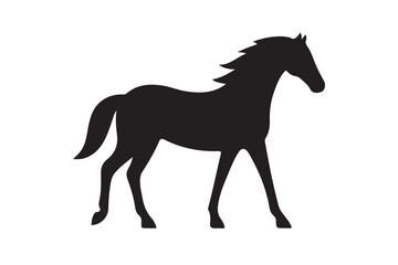 isolated black silhouette of a horse collection, Set of horse silhouette vector. A silhouette of a running horse, horse silhouette vector illustration