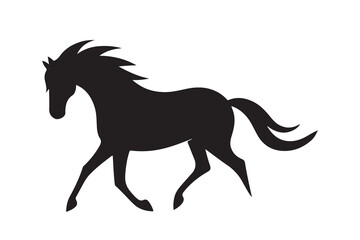 Obraz premium isolated black silhouette of a horse collection, Set of horse silhouette vector. A silhouette of a running horse, horse silhouette vector illustration