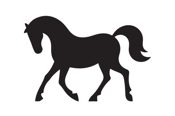 isolated black silhouette of a horse collection, Set of horse silhouette vector. A silhouette of a running horse, horse silhouette vector illustration
