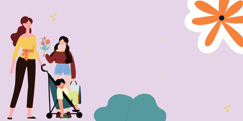 Family Outing with Vibrant Spring Colors