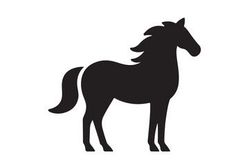 isolated black silhouette of a horse collection, Set of horse silhouette vector. A silhouette of a running horse, horse silhouette vector illustration