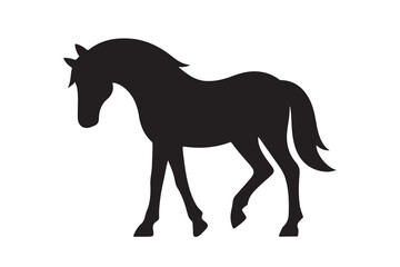 isolated black silhouette of a horse collection, Set of horse silhouette vector. A silhouette of a running horse, horse silhouette vector illustration