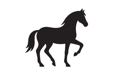 isolated black silhouette of a horse collection, Set of horse silhouette vector. A silhouette of a running horse, horse silhouette vector illustration