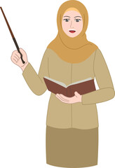 muslim teacher cartoon clipart