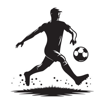 recommend clip art: Football player silhouette vector flat illustration.