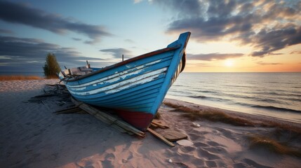 A fishing boat on the coast of the Baltic Sea
