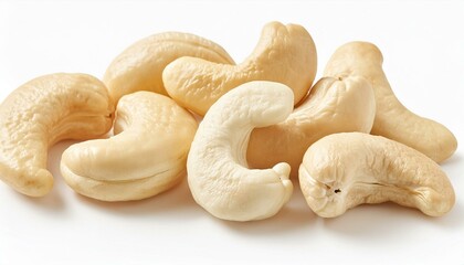 Delicious cashew nuts, isolated on white background