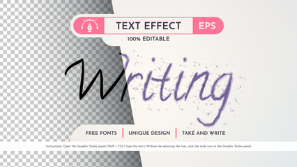 Writing Text Effect, Graphic Style