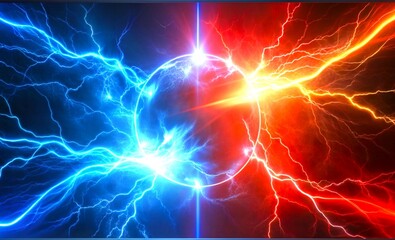 赤と青の雷エフェクト