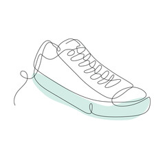 Continuous line art of shoe. Simple line art. One line vector