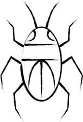 筆書きミニ昆虫イラストアイコン　ゴキブリ