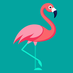 pink flamingo vector art silhouette illustration