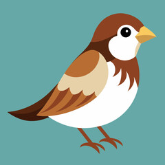 Sparrow bird vector art silhouette illustration