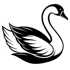 silhouette of a swan vector illustration