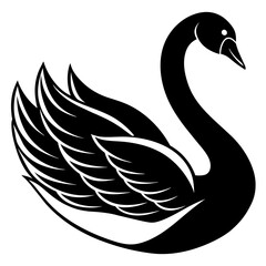 Swan vector icon silhouette illustration