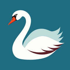 Swan vector art silhouette illustration icon