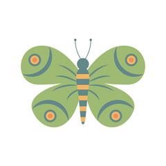 Adorable Butterfly with Cute Cartoon Design. Isolated Vector Illustration.