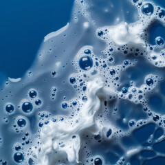 Suds, foam, bubbles, soap, shampoo, dishwashing, detergent background. A square template for...