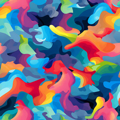 Rainbow camouflage, digital art seamless pattern, the design for apply a variety of graphic works