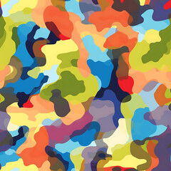 Rainbow camouflage, digital art seamless pattern, the design for apply a variety of graphic works