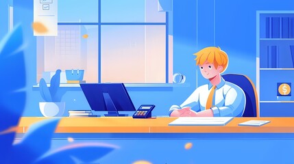 Obraz premium Professional work environment of an Accounting Supervisor in the finance industry