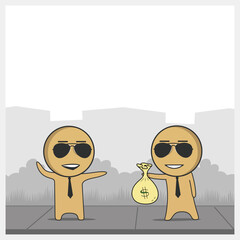 Two rich people with money