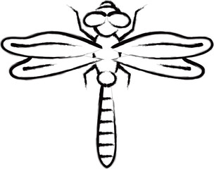 筆書きミニ昆虫イラストアイコン　トンボ