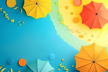 Summer sunshine capture flat design top view radiant theme animation Complementary Color Scheme