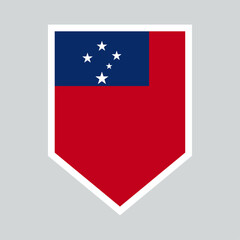 Samoa Flag in Shield Shape Frame